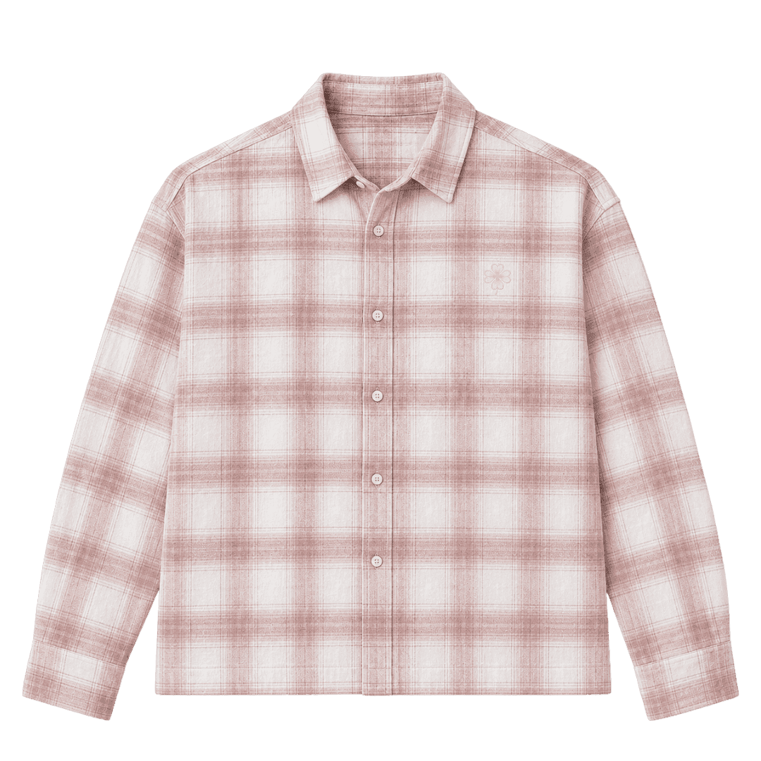 Clover Plaid Shirt - Soft Pink